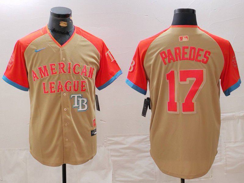 Men Tampa Bay Rays #17 Paredes Orange All star 2024 Nike MLB Jersey style 3->tampa bay rays->MLB Jersey